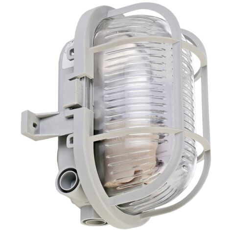 Deko Light Syrma Oval Grau 401013 Plafonnier extérieur, Applique extérieure E27 gris (1/3)
