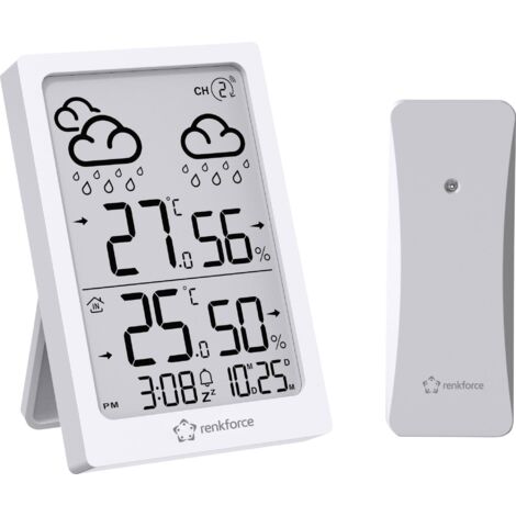 Station météo radiopilotée – Affichage numérique – Température intérieure/extérieure – Humidité – Alarme avec fonction de répétition – Renkforce (1/5)