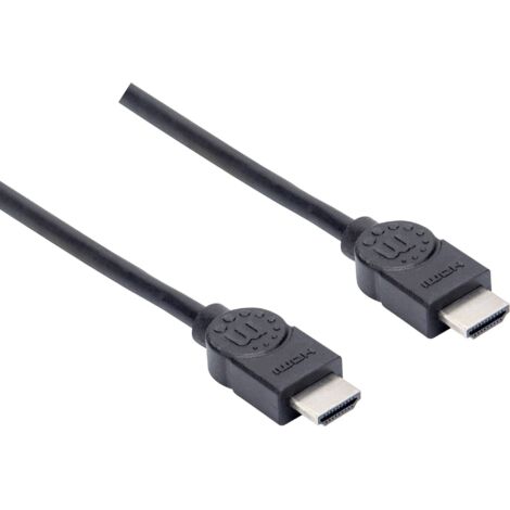 Câble de raccordement Manhattan HDMI Fiche mâle HDMI-A, Fiche mâle HDMI-A 1.50 m noir 355308 4K UHD Câble HDMI (1/3)