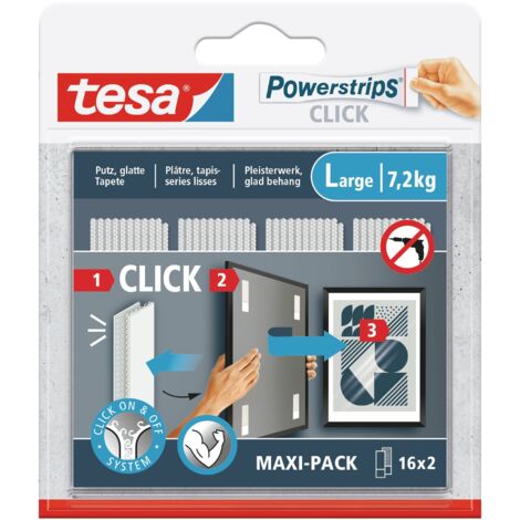 tesa Powerstrips CLICK Grand 16x 2 pièces (L x l) 85 mm x 20 mm Contenu: 16 paire(s) (1/5)