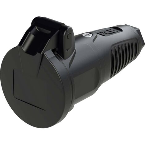 PC Electric 2512-ssc Fiche électrique femelle avec terre caoutchouc 250 V noir IP54 Y614513 (1/2)