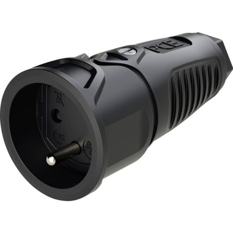 PC Electric 2410-ssc Fiche électrique femelle avec terre caoutchouc 250 V noir IP20 (1/2)