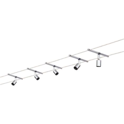Paulmann Salt 94145 Système complet d'éclairage sur câble GU5.3 50 W LED chrome (mat) S680571