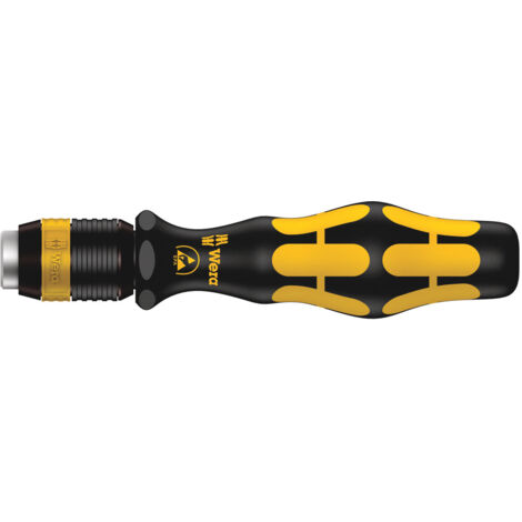 Wera – Porte-embout de visseuse 1/4" x 90 mm – Non magnétique – Technologie ESD pour protection électrostatique – Manche Kraftform Plus ergonomique (1/5)