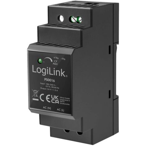 LogiLink PS0016 Alimentation rail DIN 24 V 1.5 A 36 W Contenu 1 pc(s) (1/4)