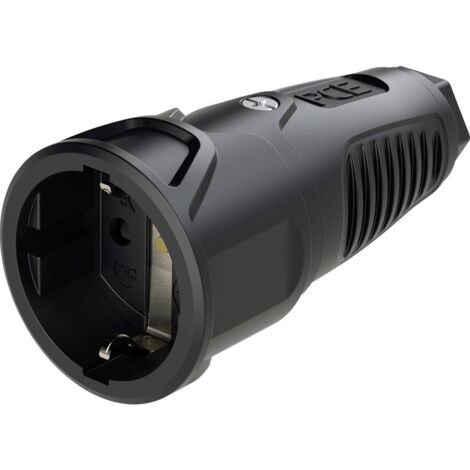 PC Electric 2510-ssc Fiche électrique femelle avec terre caoutchouc 250 V noir IP20 Y614573 (1/2)