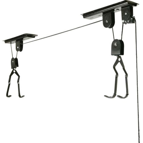 Fischer – Support à vélo plafond – Rangement compact pour 1 vélo – Capacité 30 kg – Fixation simple pour garage ou cave – Hauteur jusqu'à 4 m