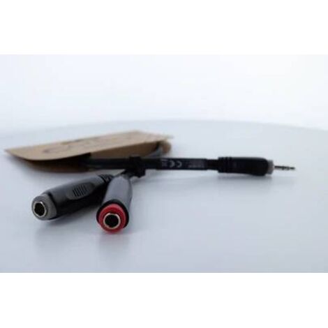 Adaptateur Y Cordial 14892 Jack audio [1x Jack mâle 3.5 mm - 2x Jack femelle 6,3 mm (mono)] 0.30 m noir gaine en PVC, câble jumelé Y817273 (1/5)