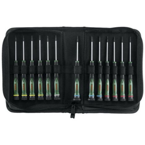 Bosch – Jeu de tournevis de précision 1600A02Z9N – 13 pièces en acier S2 – Longueur 60mm – Empreintes SL, PH, TX, HEX – Trousse de rangement incluse - Y434343