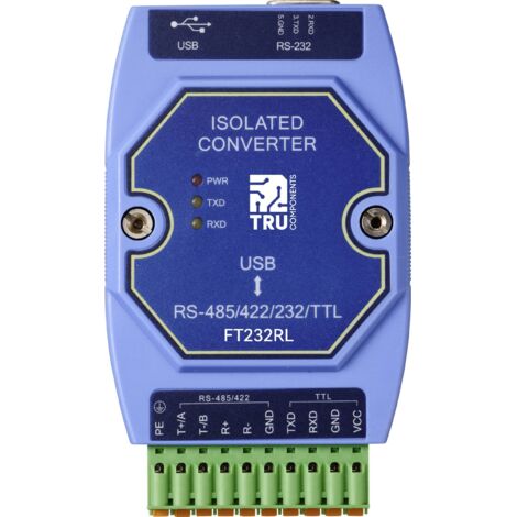 TRU COMPONENTS TC-12626056 TC-E810-U15 Convertisseur sériel USB, RS-422, RS-485, D-SUB9 3.3 V, 5 V 1 pc(s) Q383913 (1/5)