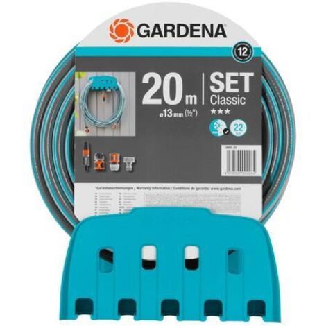 GARDENA 18005-50 mit Schlauch Porte-tuyau mural 20 m 1/2 pouce 1 set noir