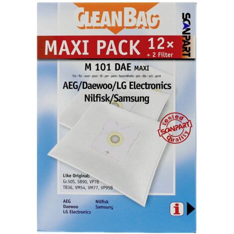 8 SACCHETTI ASPIRAPOLVERE DAEWOO SERIE RC 800 RC 320F RC 105 / 209 408 DA 40 - Foto 2