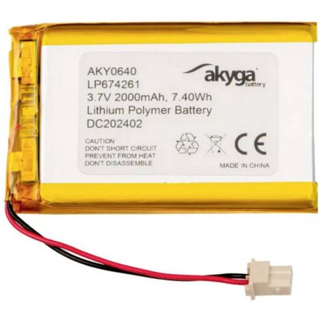 Akyga LP674261 Pack de piles rechargeables x batterie spéciale LiPo 3.7 V 2000 mAh (1/3)