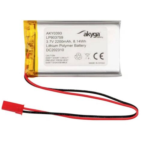 Akyga LP903759 Pack de piles rechargeables x batterie spéciale LiPo 3.7 V 2200 mAh Y636303 (1/3)