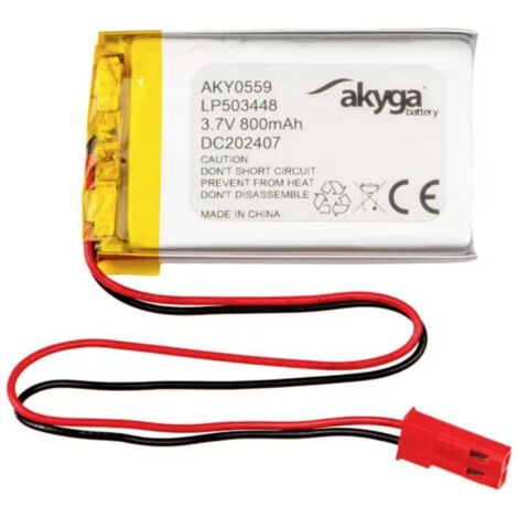 Akyga LP503448 Pack de piles rechargeables x batterie spéciale LiPo 3.7 V 800 mAh Y636193 (1/3)