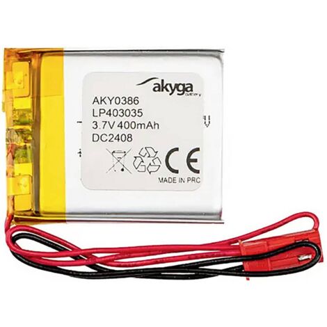 Akyga LP403035 Pack de piles rechargeables x batterie spéciale LiPo 3.7 V 400 mAh Y636223 (1/3)