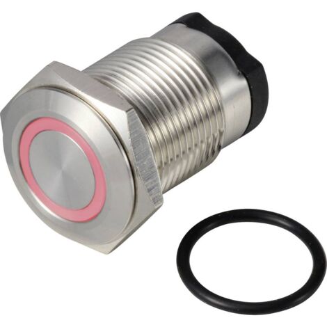 TRU COMPONENTS TC-13224164 ONPOW6316F-10ZE/Q/R/12V/S Bouton-poussoir 36 V DC/AC 2 A 1 x Off/(On) à accrochage rouge IP6 (1/2)