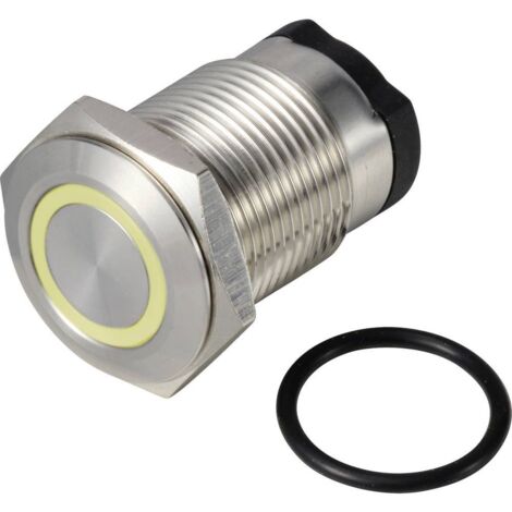 TRU COMPONENTS TC-13224152 ONPOW6316F-10E/Q/Y/12V/S Bouton-poussoir 36 V DC/AC 2 A 1 x Off/(On) à rappel jaune IP65 1 p (1/2)