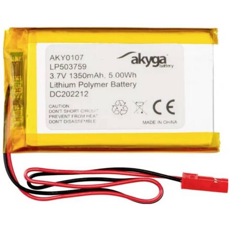 Akyga LP503759 Pack de piles rechargeables x batterie spéciale LiPo 3.7 V 1350 mAh Y636353 (1/3)