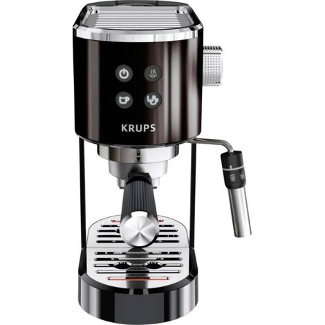 Krups – Machine à expresso XP444G 15 bars – Embout mousseur à lait – Réservoir 1L – Panneau de commande intuitif – Design compact noir