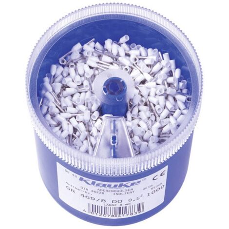 Klauke GR4698DO Assortiment d'embouts simples 0.5 mm² partiellement isolé blanc 1000 parties C009251 (1/2)