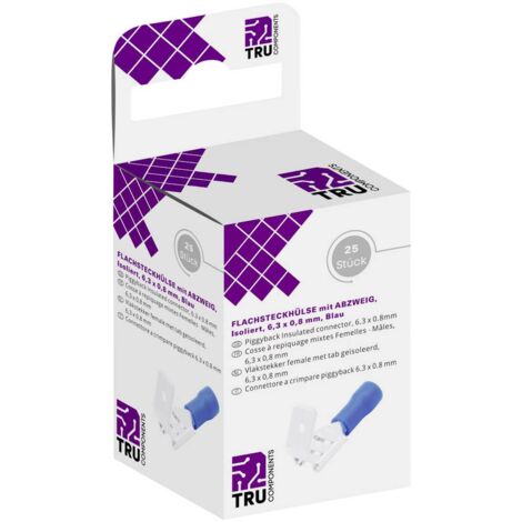 TRU COMPONENTS T1904C047 Assortiment de cosses à languette femelles avec dérivation Largeur d'accouplement: 6.30 mm Épa (1/3)