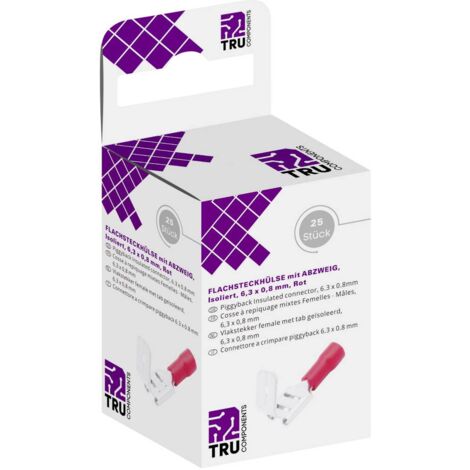 TRU COMPONENTS T1904C046 Assortiment de cosses à languette femelles avec dérivation Largeur d'accouplement: 6.30 mm Épa (1/3)