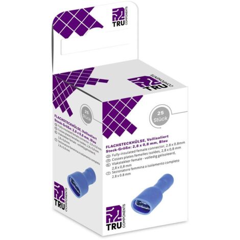 TRU COMPONENTS T1904C114 Assortiment de cosses à languette femelles Largeur d'accouplement: 2.80 mm Épaisseur de contac (1/3)