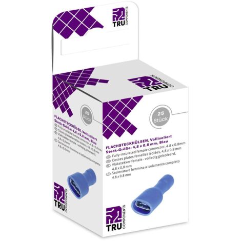 TRU COMPONENTS T1904C116 Assortiment de cosses à languette femelles Largeur d'accouplement: 4.80 mm Épaisseur de contac (1/2)
