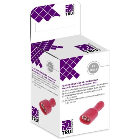 TRU COMPONENTS T1904C113 Assortiment de cosses à languette femelles Largeur d'accouplement: 2.80 mm Épaisseur de contac (1/3)