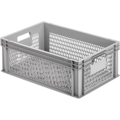 Alutec – Bac de rangement grillagé 75060 – Dimensions 600 x 400 x 220 mm – Polypropylène – 1 pièce – Idéal pour espaces confinés - GRIS 1 PC
