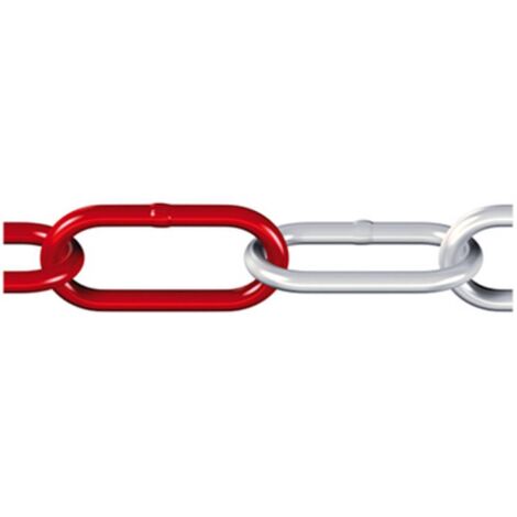dörner + helmer 171930 Chaîne ronde en acier rouge, blanc acier galvanisé 15 m