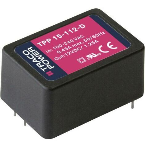 TracoPower TPP 15-112-D Bloc d'alimentation à découpage 12 V/DC 1.25 A 15 W