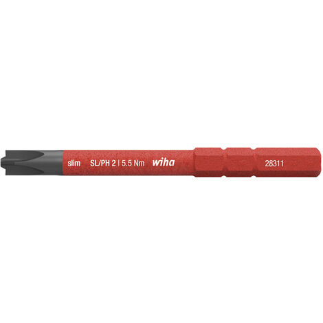Wiha Embout slim electric PlusMinus/Phillips SL/PH2 x 75 mm (34588)
