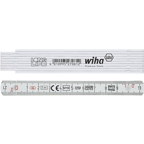 Wiha Mètre pliant Longlife® 1 m métrique, 10 branches 13 mm (27061)