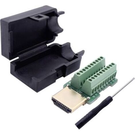 HDMI embase mâle verticale TRU COMPONENTS T1904C104 Nombre de pôles: 20 noir 1 pc(s) (1/6)