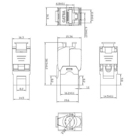 Module RJ45 Molex 95623 – Cat3 Blindé, Jack Modulaire Femelle, Neuf Sous Emballage