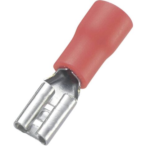 Cosse clip 2.8 mm x 0.8 mm TRU COMPONENTS FDD1.25-110(8) 180 ° partiellement isolé rouge 100 pc(s) (1/3)
