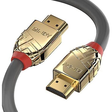 37867 Lindy Gold Line HDMI 4K (15 m) - Cordon HDMI 4K - mâle/mâle - 15 mètres - résolution maximale 4096 x 2160 - revêtement plaqué or 24 carats (1/5)