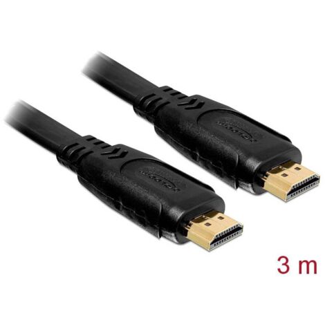 Câble de raccordement Delock HDMI Fiche mâle HDMI-A, Fiche mâle HDMI-A 3.00 m noir 82671 4K UHD Câble HDMI (1/4)