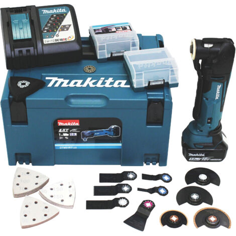 Makita – Outil multifonction sans fil 18V – 5Ah – 41 accessoires – Moteur Brushless – Pour bois dur et béton armé
