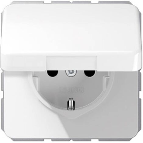 Jung simple Insert Prise 2P+T avec clapet blanc-alpin CD1520BFKIKLWW 1 pc(s) (1/2)