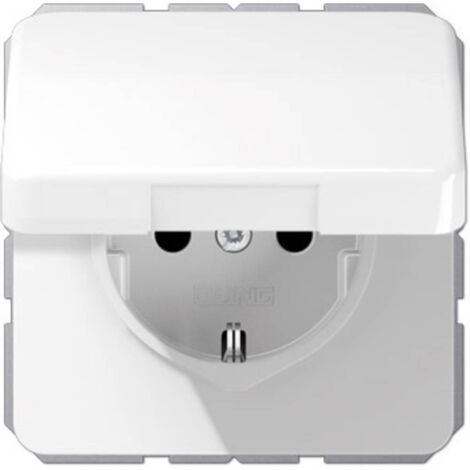 Jung simple Insert Prise 2P+T avec clapet blanc-alpin CD1520BFKLWW 1 pc(s) Q265012 (1/2)