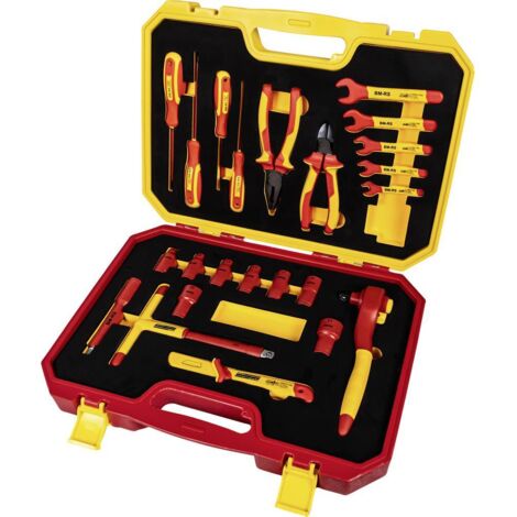 Brüder Mannesmann – Coffret multi-outils 24 pièces VDE – Outils isolés jusqu'à 1000V – Conforme norme DIN 60900 – Pour travaux sous tension (1/8)