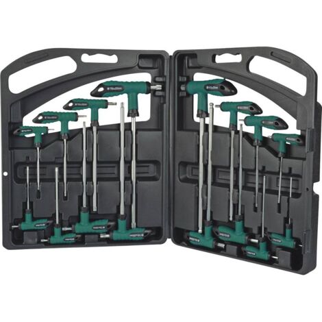Brüder Mannesmann – Jeu de clés mâles coudées 16 pièces – Empreinte torx – Longueur courte pour accès limité – Poignée ergonomique antidérapante - Q260312 (1/4)