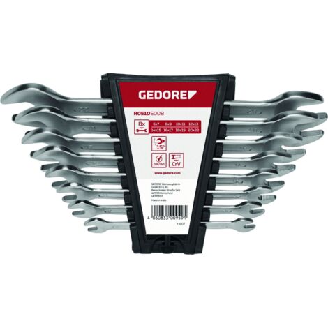 GEDORE red Jeu de cle plate double, 8 pieces, 6 x 7 - 20 x 22 (1/5)