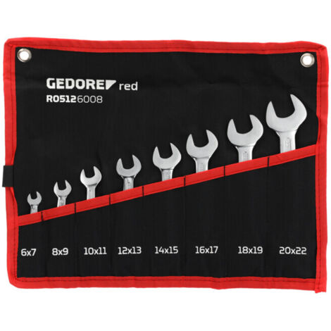 Gedore RED 3301081 R05126008 Jeu de clés plates doubles 8 pièces Ouverture de clé (métrique) 6 - 9 mm (1/5)