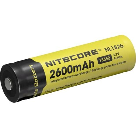 NiteCore NL1826 Pile rechargeable spéciale 18650 Li-Ion 3.7 V 2600 mAh