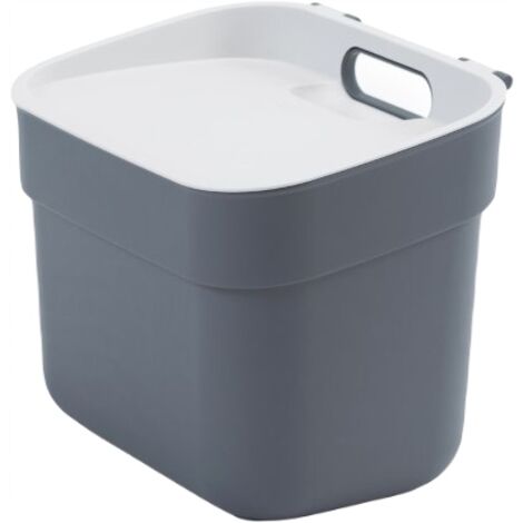 Curver – Poubelle tri sélectif 5L – Dimensions 24,9x18,6x20,3 cm – Plastique recyclé – Support mural inclus – Couvercle fonctionnel - GFT 5 L
