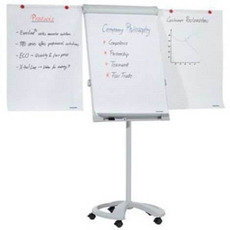Franken Paperboard Mobil Deluxe (l x H) 67 cm x 95 cm gris clair Avec bac de rangement, effaçable, réglable en hauteur, (1/2)